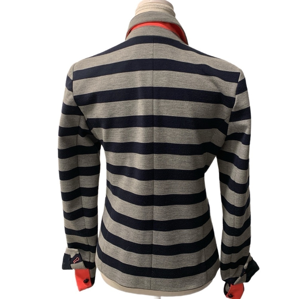Gap Vintage Dark Academia Striped Blazer in Navy & Grey Size 6/Medium - Picture 4 of 7